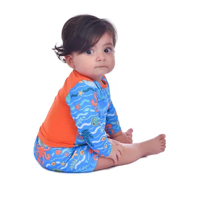 Conjunto Linha Praia Bebê Everly Estampa Oceano Conjunto Linha Praia Bebê Everly Estampa Oceano